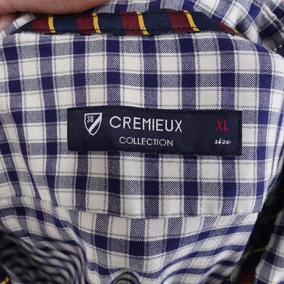DANIEL CREMIEUX COLLECTION BLUE CHECK BUTTON DOWN SHIRT MENS SIZE XL - Picture 6 of 7